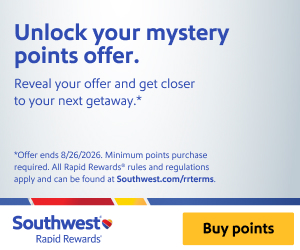 Southwest Rapid Rewards: reveal a mystery points purchase offer